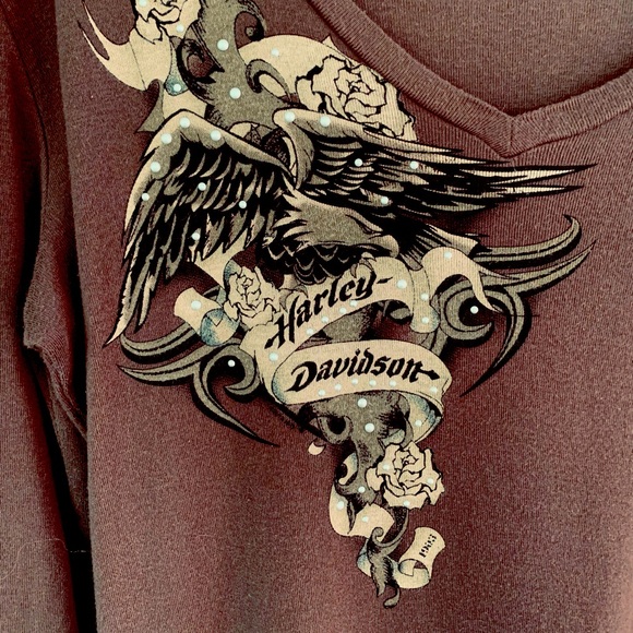 Harley Davidson Long Sleeved Women’s Tee Shirt Size Large Smoky Mountain TN - Picture 3 of 9